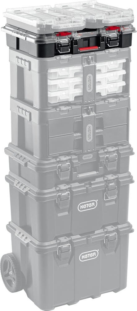KETER  STACKNROLL, 525 х 345 х 147 мм, (21″), пластиковый ящик-органайзер с 10 регулируемыми ячейками (38399) 38399