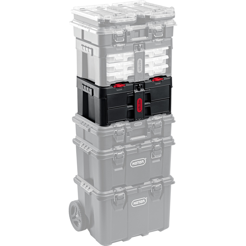 KETER  STACKNROLL, 481 х 332 х 233 мм, (19″), пластиковый ящик с выдвижными полками (38407) 38407