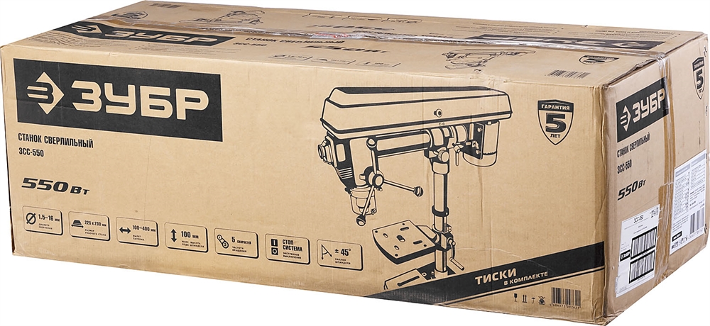 ЗУБР   550 Вт, 16 мм, радиально - сверлильный станок (ЗСС-550) ЗСС-550