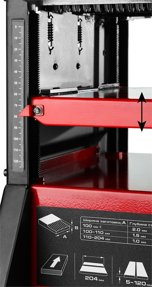 ЗУБР   204 мм, 1500 Вт, фуговально - рейсмусовый станок (СРФ-204-1500) СРФ-204-1500