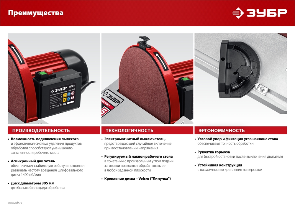 ЗУБР   d 305 мм, 1050 Вт, шлифовальный дисковый станок (СШД-1050) СШД-1050