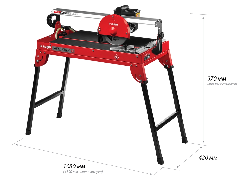 ЗУБР  620 мм, d 200 мм, 800 Вт, электрический плиткорез (ЭП-200-800С) ЭП-200-800С