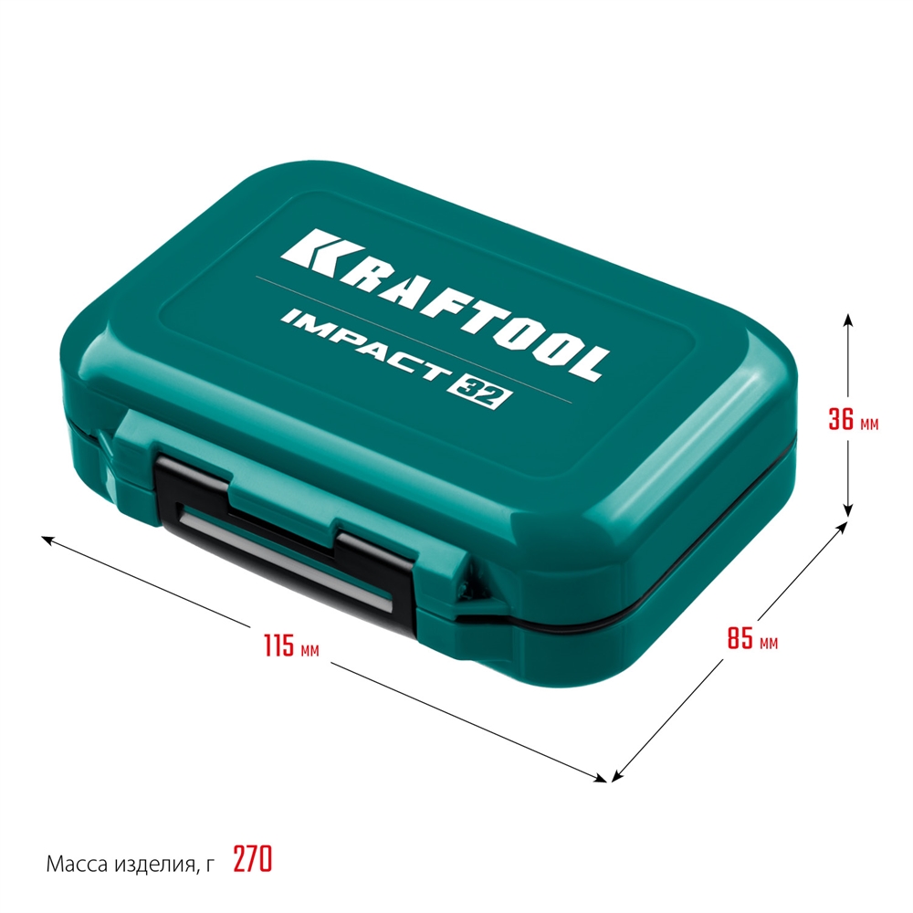 KRAFTOOL  Impact-32, 32 шт, набор ударных бит (26066-H32) 26066-H32