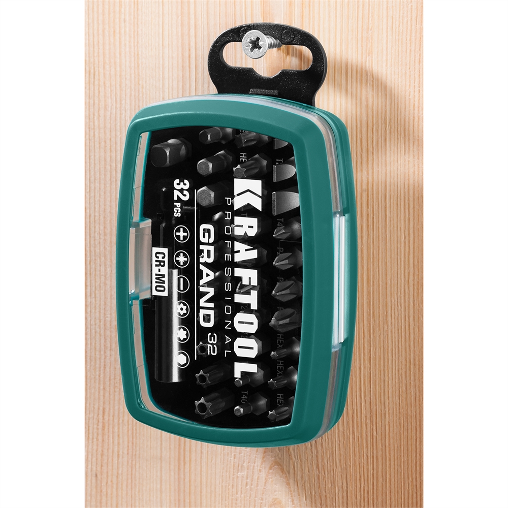 KRAFTOOL  Grand-32, с магнитным адаптером 32 шт, набор бит (26083-H32) 26083-H32