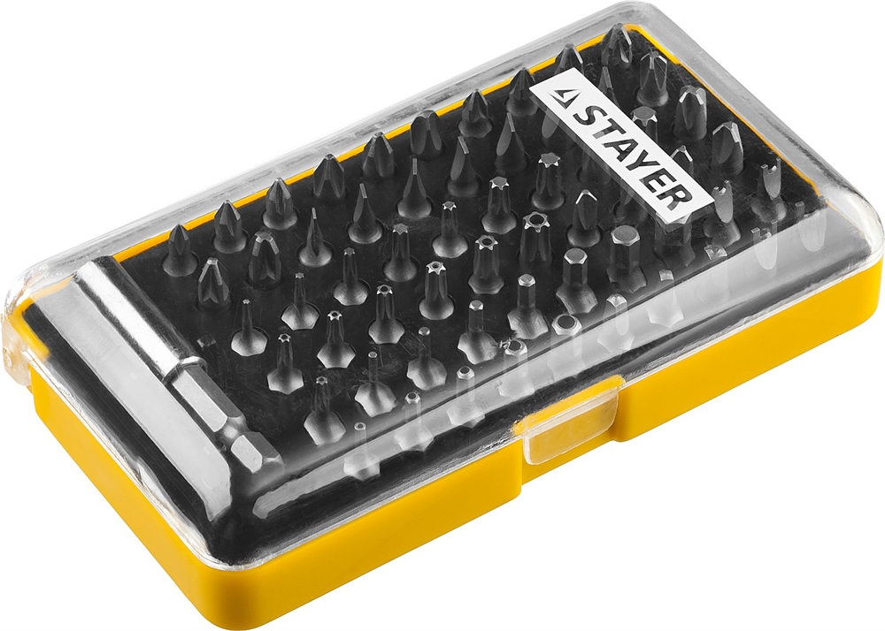 STAYER  61 шт, набор бит с магнитным адаптером (26084-H61) 26084-H61