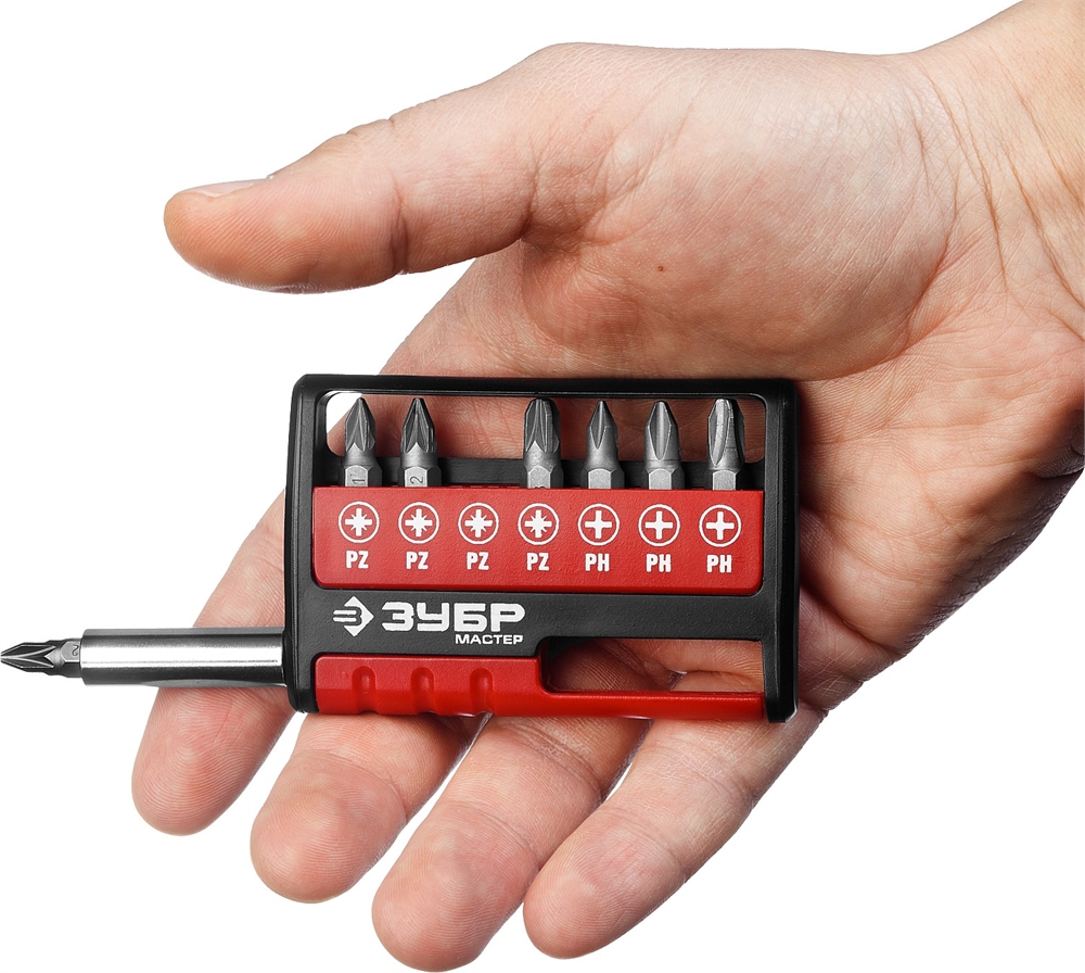 ЗУБР  MX-8, 8 шт, набор бит с адаптером (26089-H8) 26089-H8