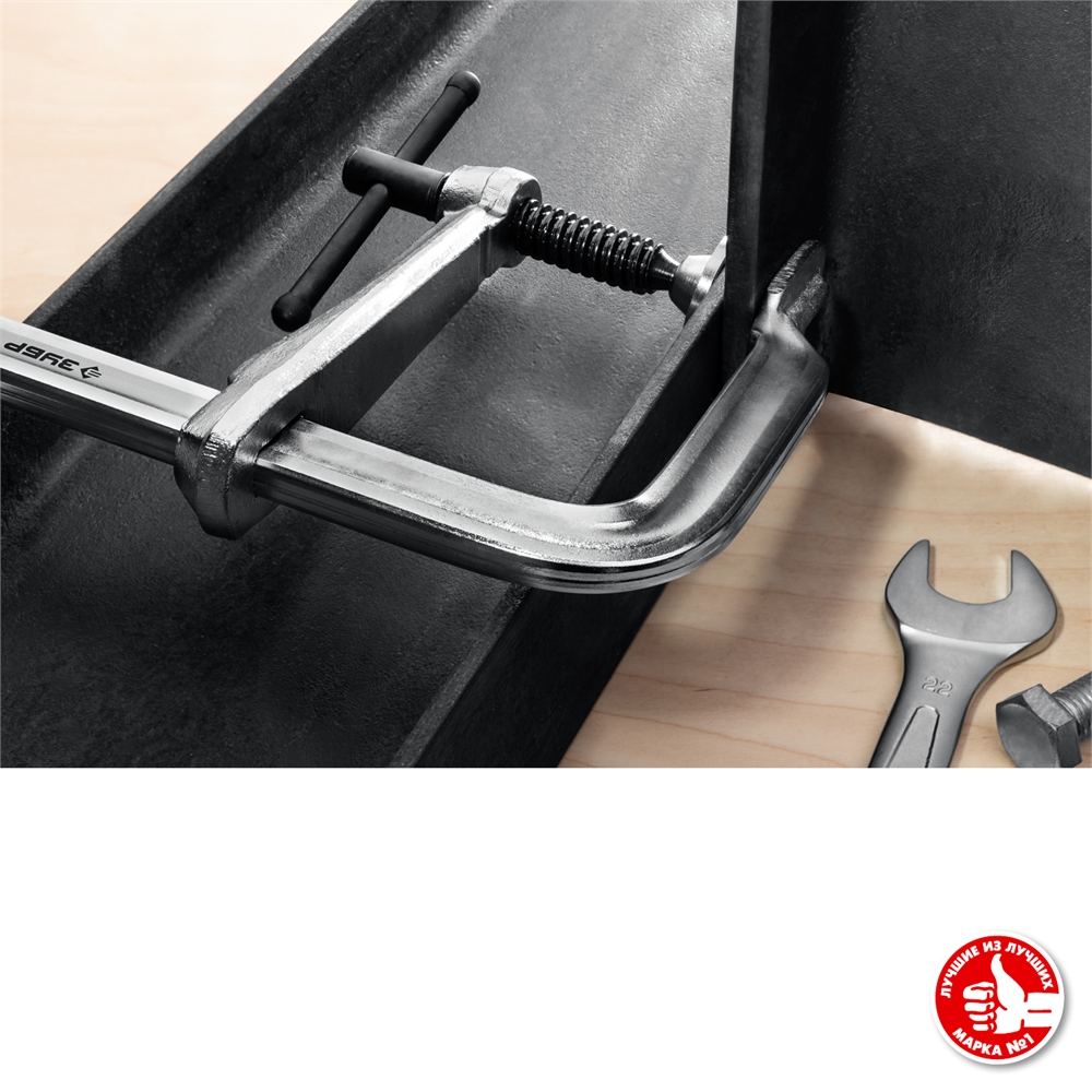 ЗУБР  КС-200/80, F, 200 х 80 мм, цельнокованая струбцина, Профессионал (32157-080-200) 32157-080-200