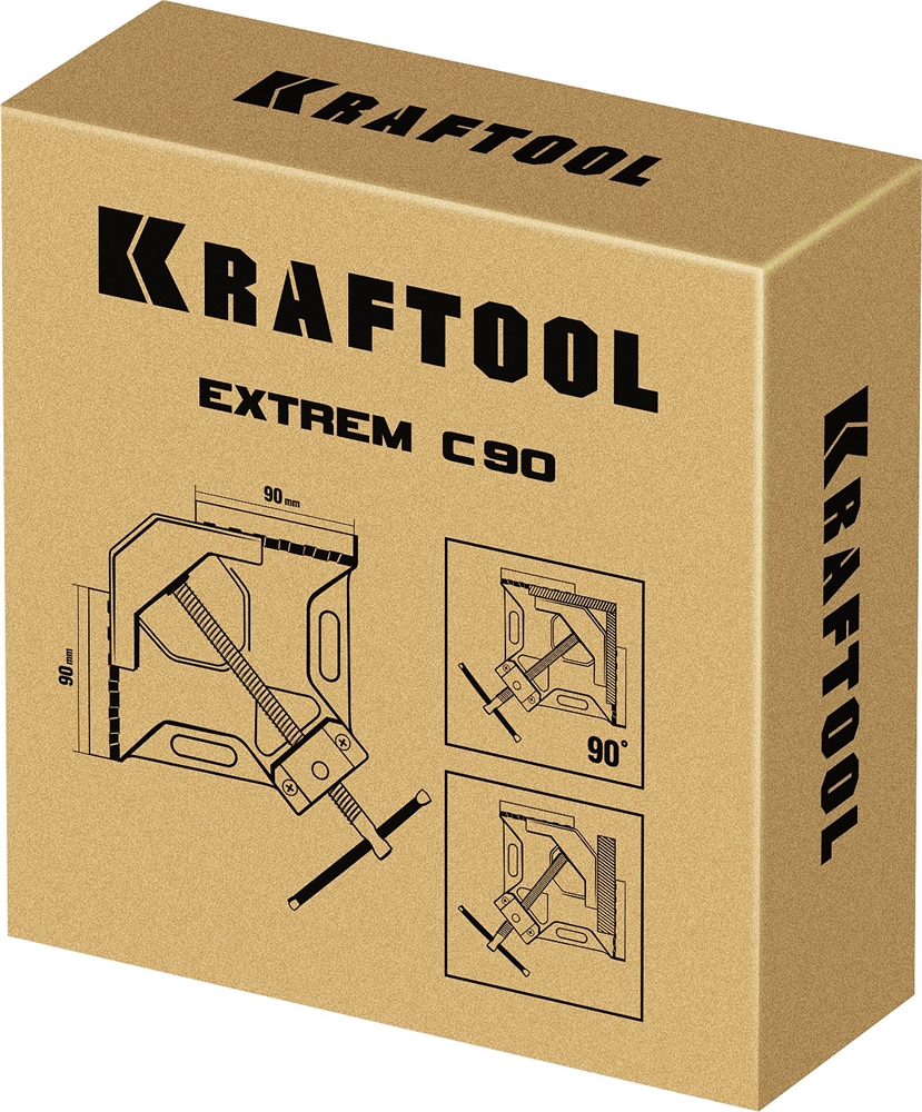 KRAFTOOL  Extrem C90, глубина зажима 90 мм, экстрамощная стальная угловая струбцина для сварочных работ (32201) 32201