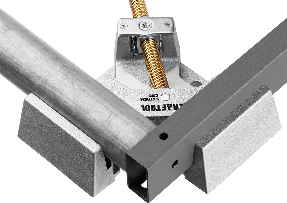 KRAFTOOL  Extrem C90, глубина зажима 90 мм, экстрамощная стальная угловая струбцина для сварочных работ (32201) 32201