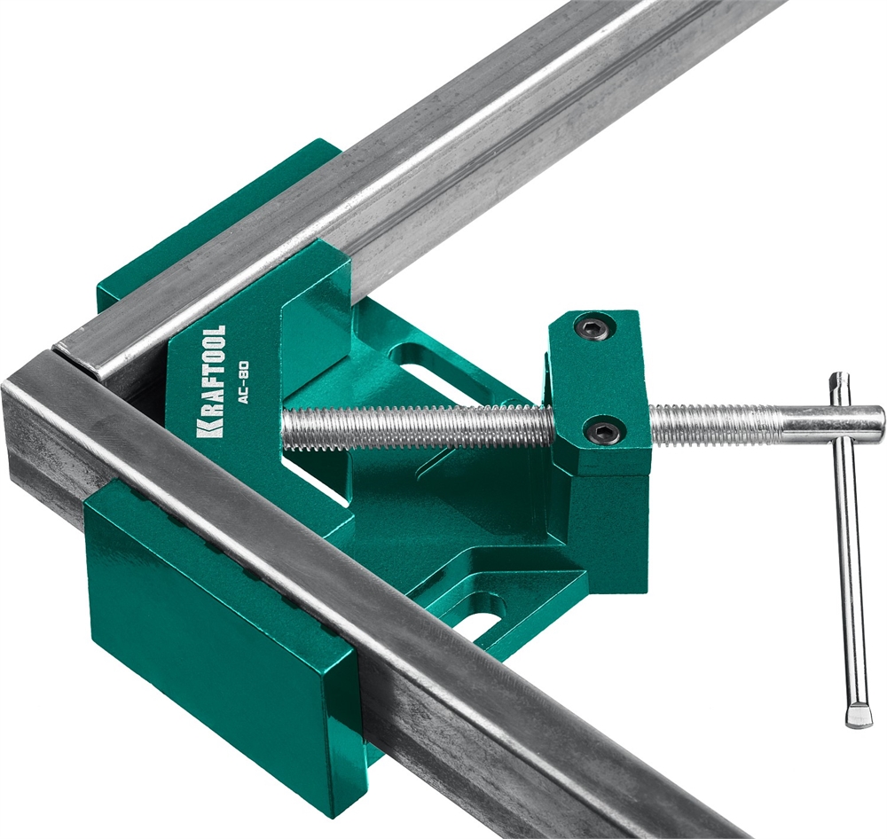 KRAFTOOL  AC-80, глубина зажима 70 мм, мощная алюминиевая угловая струбцина (32202) 32202