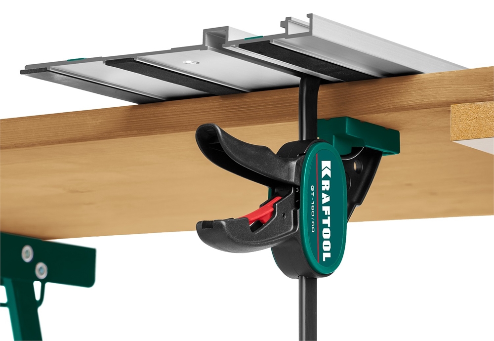 KRAFTOOL  GT-160/60, 160/60 мм, универсальная, быстрозажимная, в T-track, пистолетная  струбцина (32237) 32237