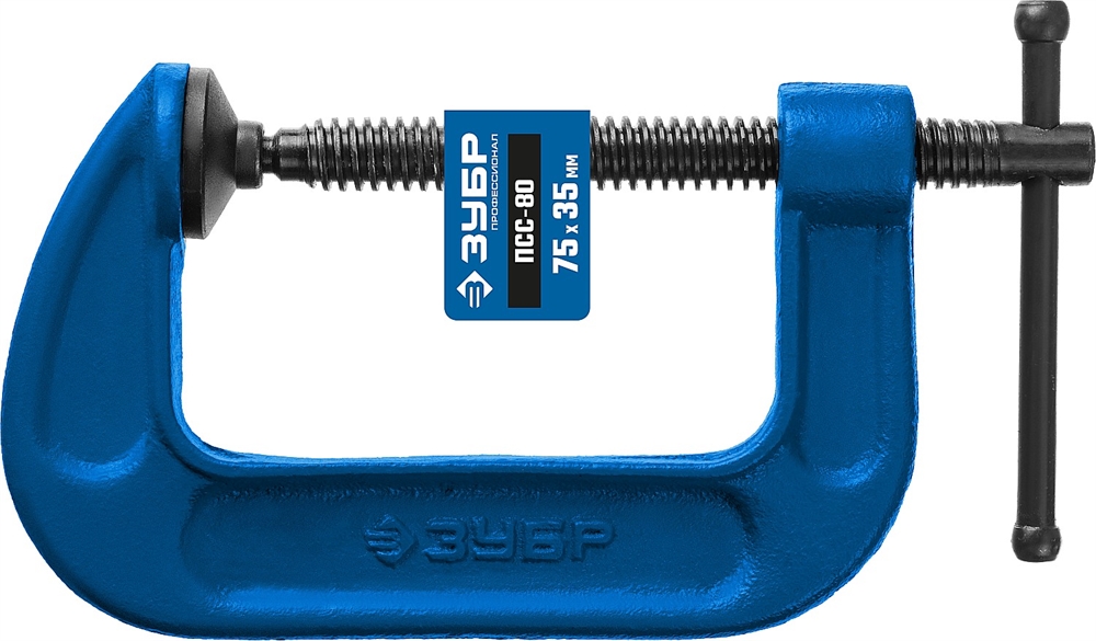 ЗУБР  ПСС-80, 75 мм, G-образная, струбцина, Профессионал (32245-075) 32245-075_z02