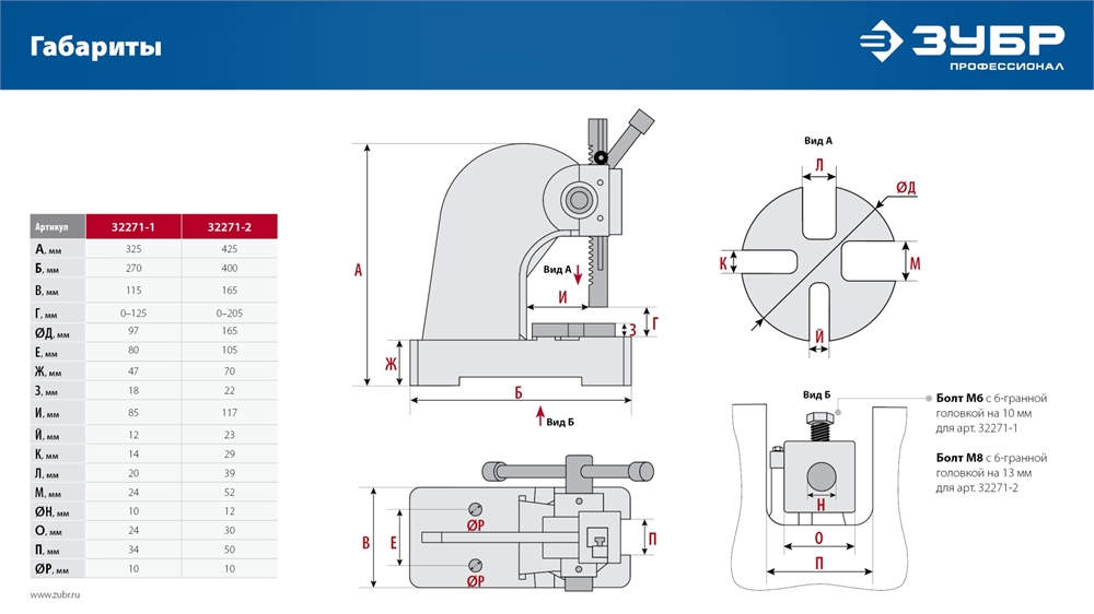 ЗУБР  РП-1, 1 т, реечный пресс (32271-1) 32271-1