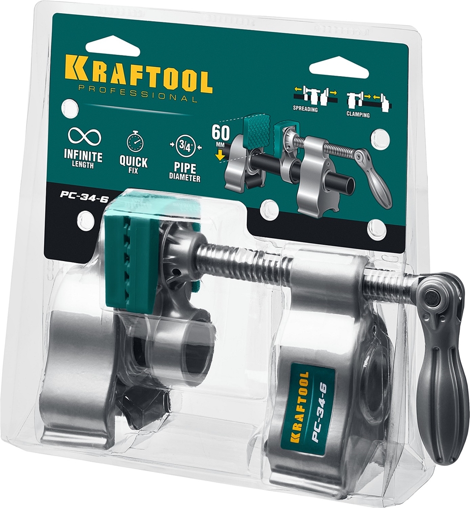 KRAFTOOL  PC-34-6, 3/4″, трубная струбцина (32301-1) 32301-1