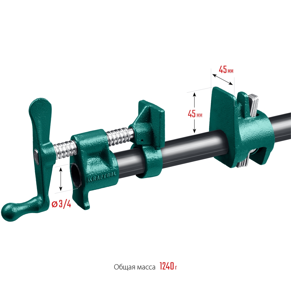 KRAFTOOL  PC-34, 3/4″, трубная струбцина (32302-1) 32302-1