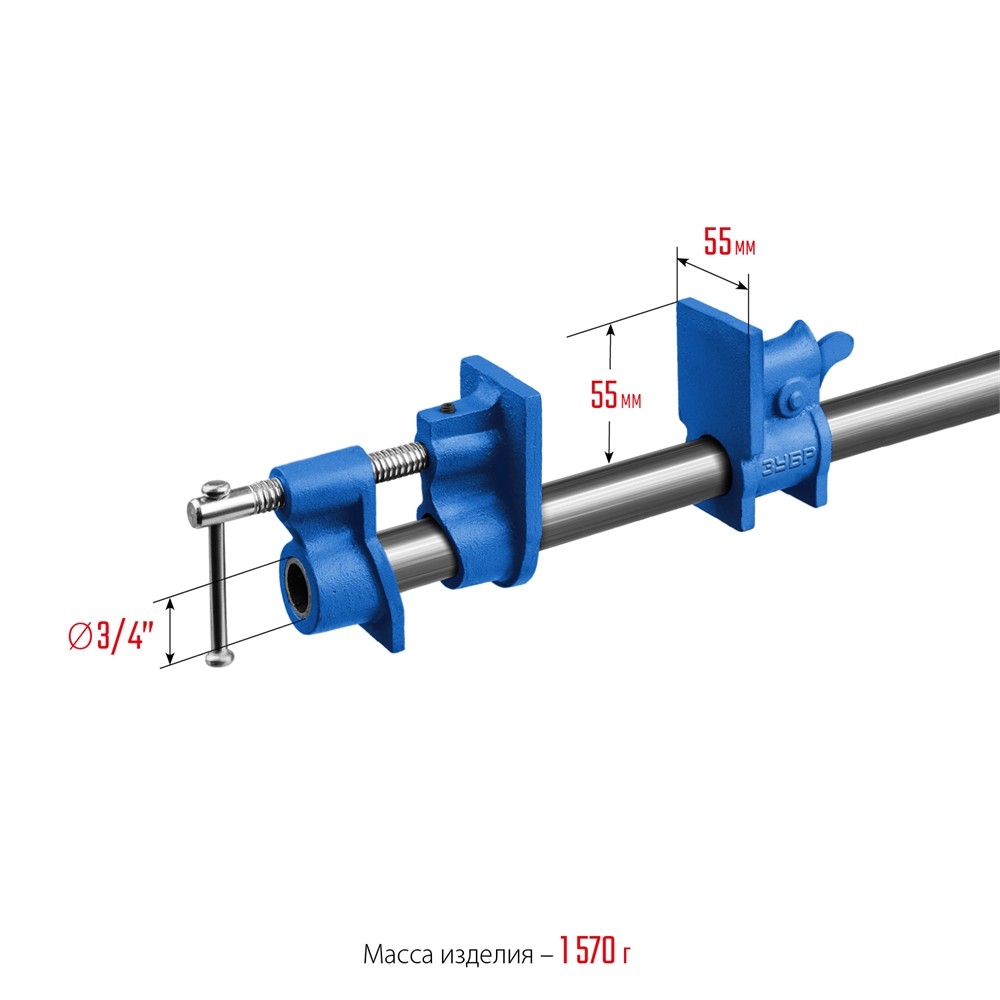 ЗУБР  СТ-34, 3/4″, трубная струбцина (32305-34) 32305-34