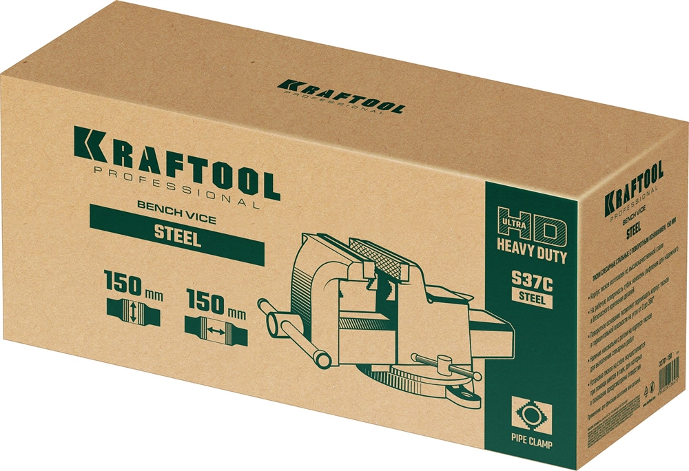 KRAFTOOL  Steel, 150 мм, стальные слесарные тиски (32701-150) 32701-150