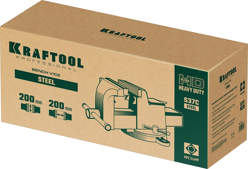 KRAFTOOL  Steel, 200 мм, стальные слесарные тиски (32701-200) 32701-200