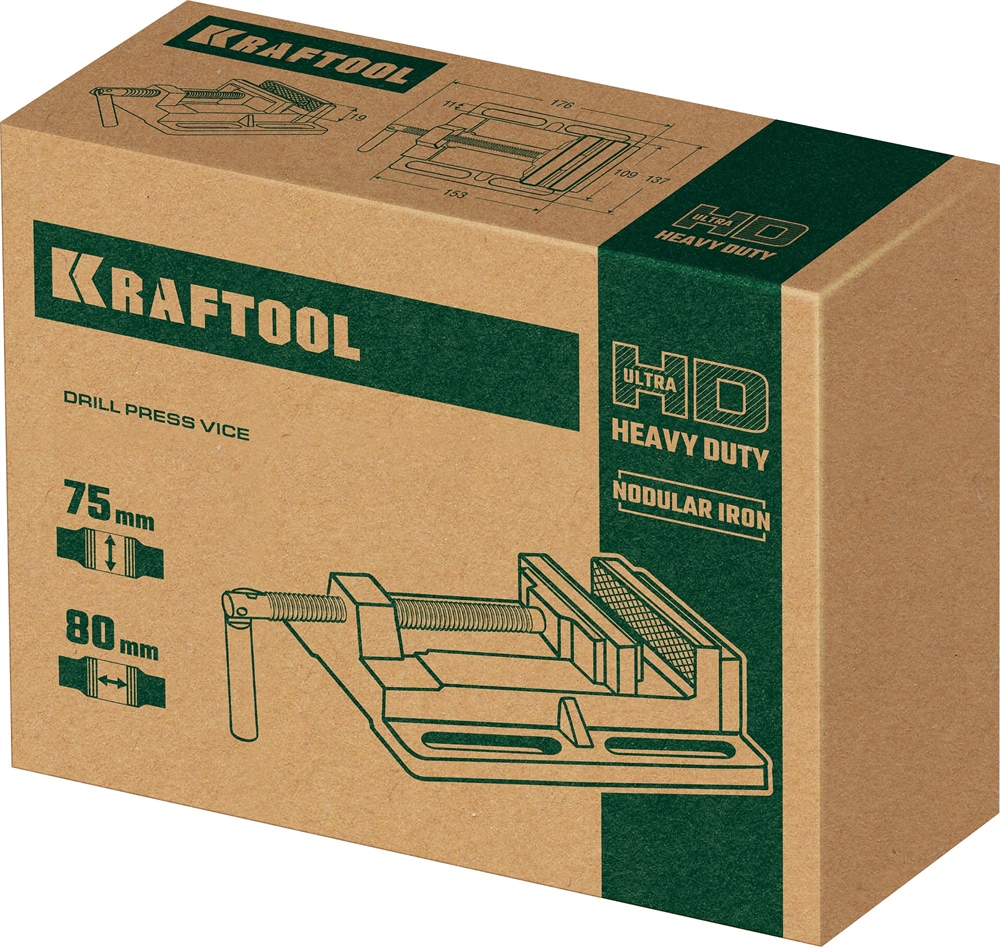 KRAFTOOL  75 мм, станочные сверлильные тиски (32715-75) 32715-75