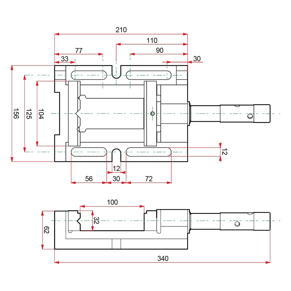 KRAFTOOL  100 мм, трехсторонние, станочные сверлильные тиски (32716-100) 32716-100