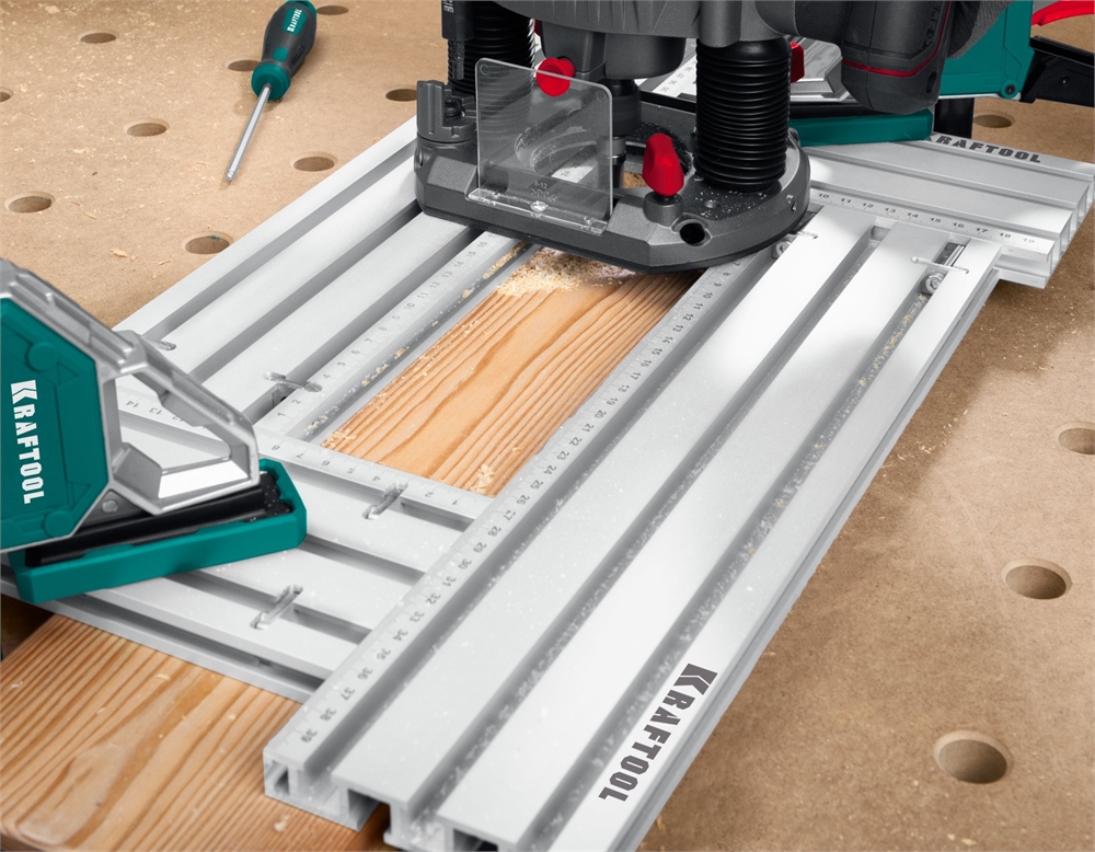 KRAFTOOL  KRAFTFLEX MFS-200-400 мм, 4шт, Шаблон фрезерный в комплекте с 2 упорами (32807) 32807