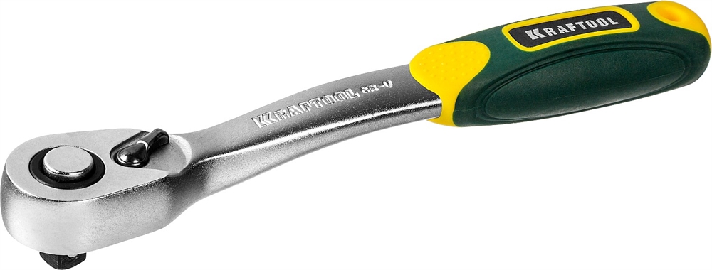 KRAFTOOL  1/4″, 72 зубца, изогнутая трещотка для торцовых головок, Pro (27795-1/4) 27795-1/4_z02