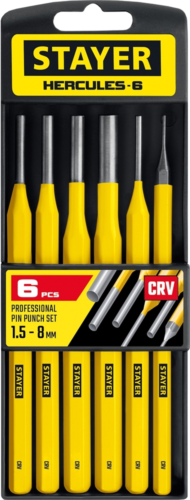 STAYER  Hercules, 6 предметов, набор выколоток в пластиковом держателе, Professional (21077-H6) 21077-H6