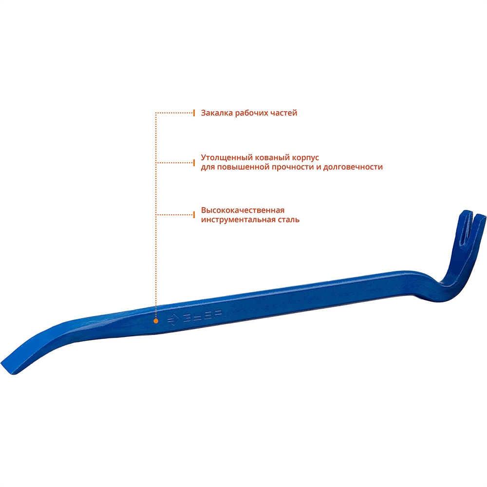 ЗУБР  Титан, 450 мм, 25 х 12 мм, лом-гвоздодер, Профессионал (2165-45) 2165-45