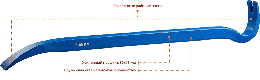 ЗУБР  Титан, 600 мм, 30 х 15 мм, лом-гвоздодер, Профессионал (2165-60) 2165-60_z02