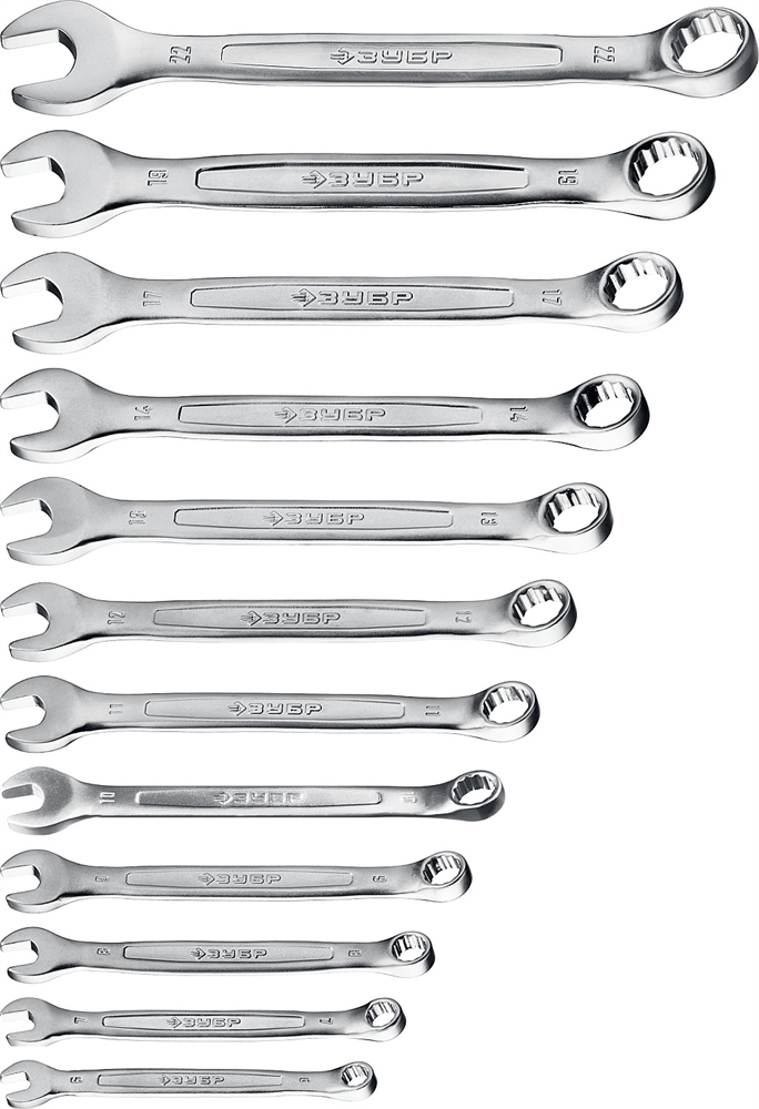 ЗУБР  12 шт, 6 - 22 мм, набор комбинированных гаечных ключей, Профессионал (27088-H12) 27088-H12_z01