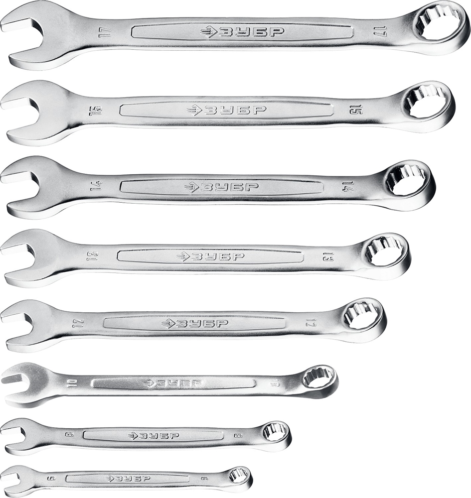ЗУБР  8 шт, 6 - 17 мм, набор комбинированных гаечных ключей, Профессионал (27088-H8) 27088-H8_z01