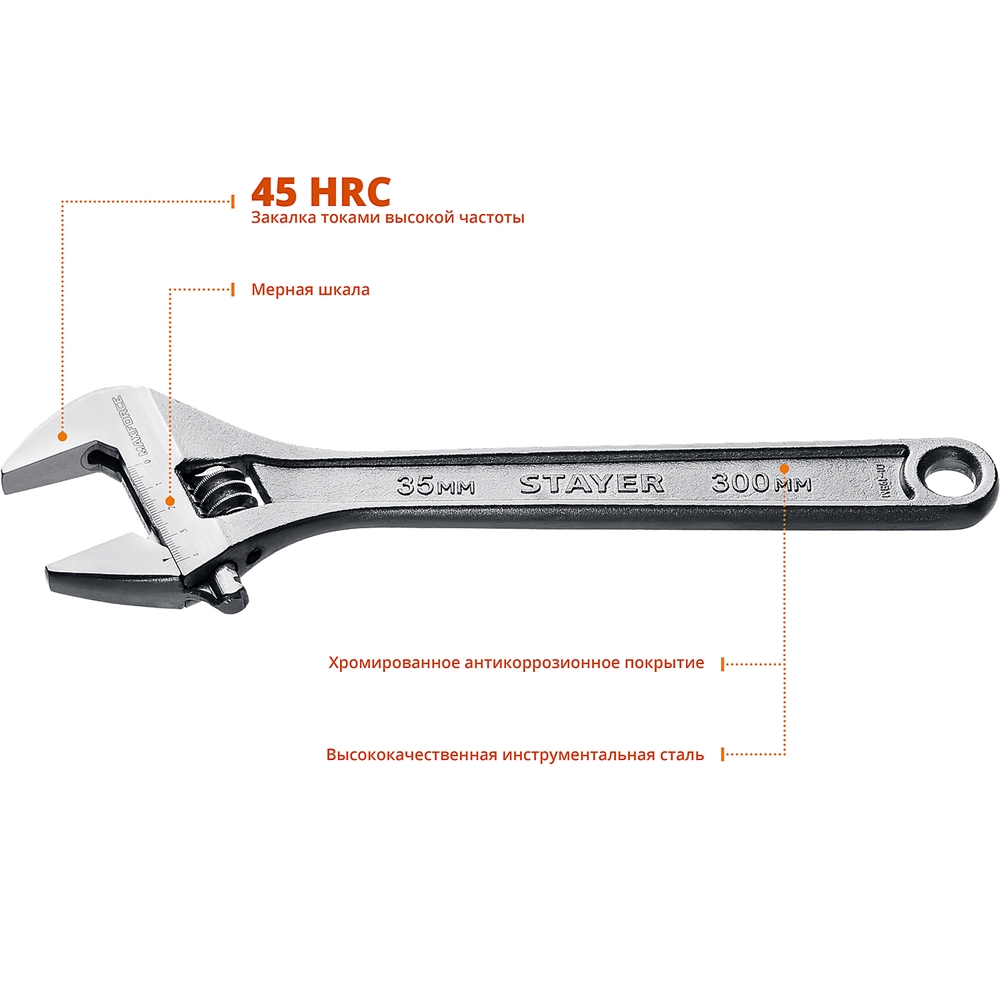 STAYER  MAX-Force, 300/35 мм, разводной ключ (2725-30) 2725-30_z01