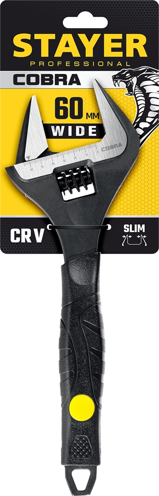 STAYER  Cobra, 300/60 мм, разводной ключ, Professional (27264-30) 27264-30