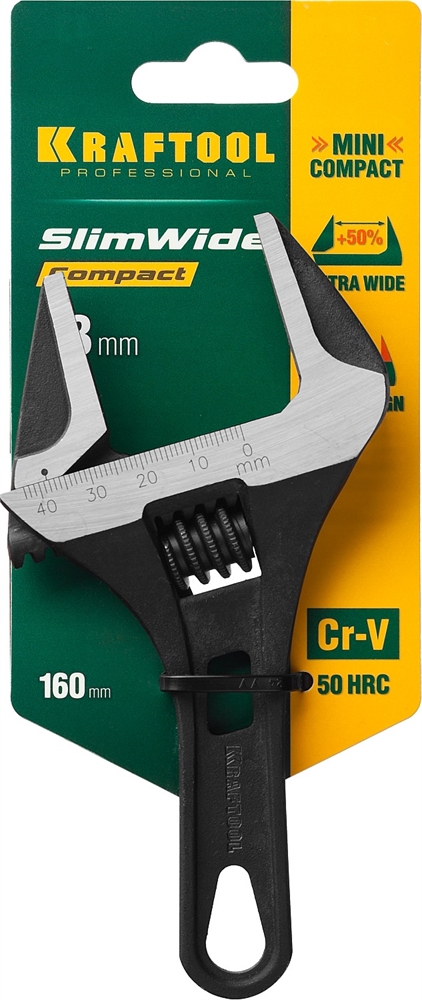 KRAFTOOL  SlimWide Compact, 160/44 мм, разводной ключ (27266-25) 27266-25