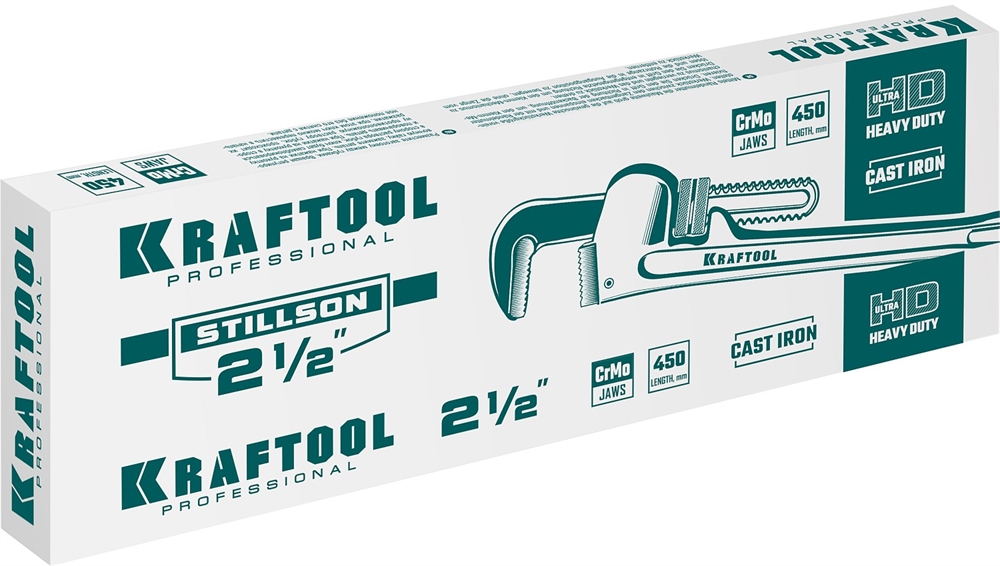 KRAFTOOL  STILLSON, 2.5″, 450 мм, трубный разводной ключ (2727-45) 2727-45
