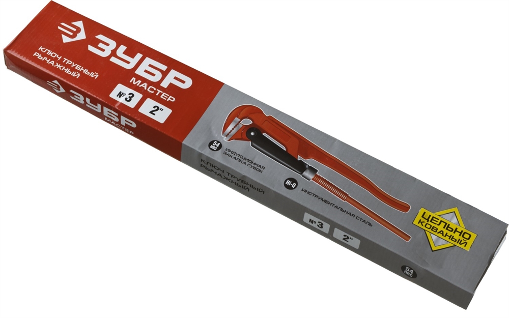 ЗУБР  №3, 2″, 560 мм, трубный ключ с прямыми губками (27314-3) 27314-3