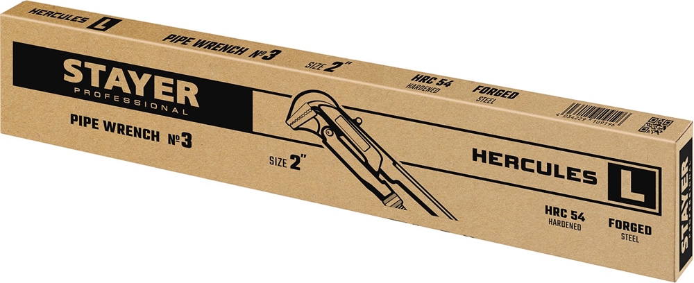 STAYER  Hercules-L, №3, 2″, 560 мм, трубный ключ с прямыми губками (27331-3) 27331-3