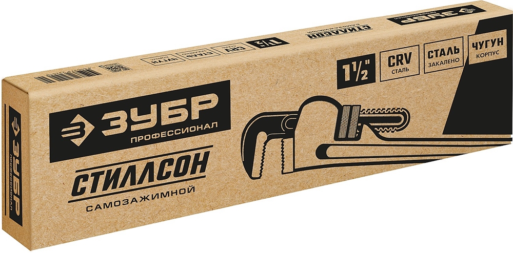 ЗУБР  Стиллсон, 1.5″, 300 мм, трубный разводной ключ, Профессионал (27339-1) 27339-1_z02