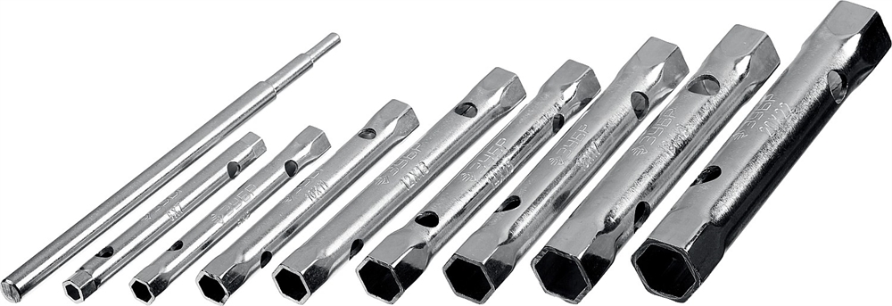 ЗУБР  9 предм., 6 - 22 мм, набор торцовых трубчатых ключей (27162-H9) 27162-H9
