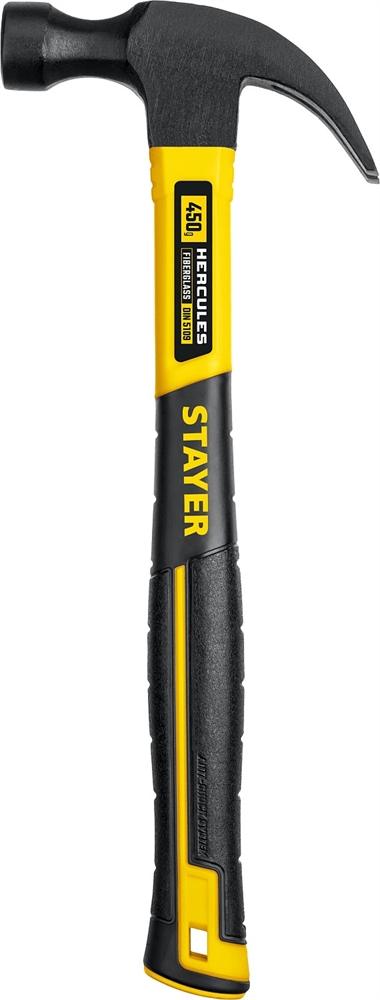 STAYER  Hercules, 450 г, молоток-гвоздодёр столярный с фиберглассовой рукояткой, Professional (2026-450) 2026-450_z02