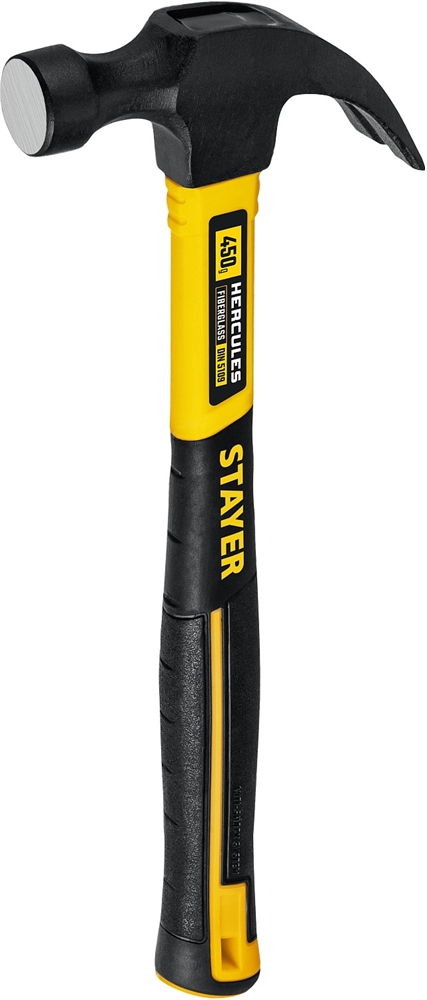 STAYER  Hercules, 450 г, молоток-гвоздодёр столярный с фиберглассовой рукояткой, Professional (2026-450) 2026-450_z02