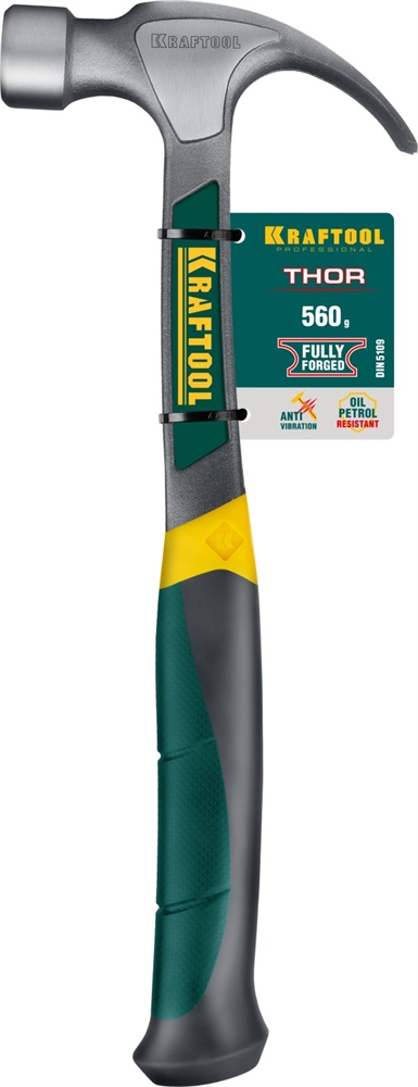 KRAFTOOL  Thor, 560 г, цельнокованый столярный молоток-гвоздодёр (20270) 20270