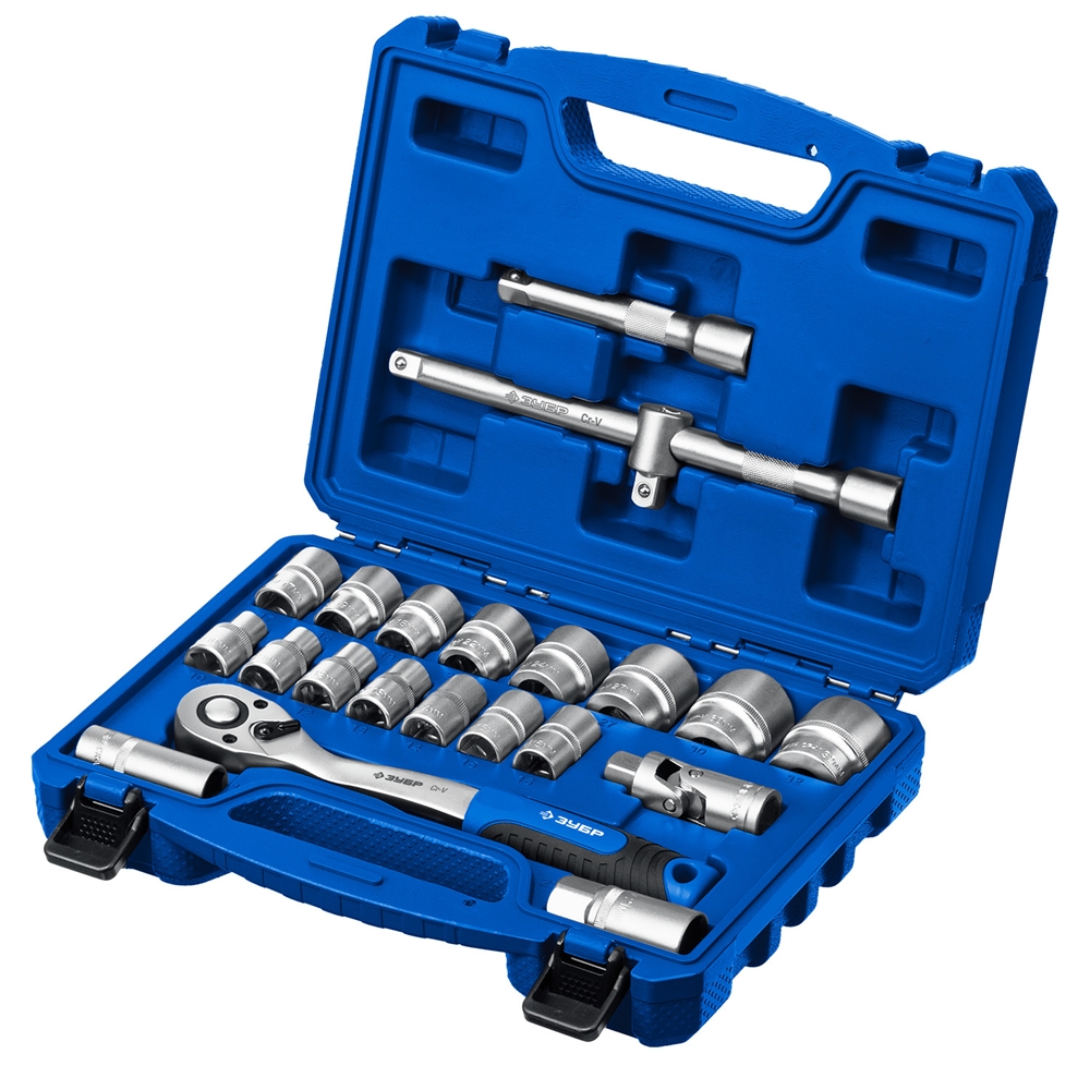 ЗУБР  А-22, 22 предм., (1/2″), универсальный набор инструмента, Профессионал (27632-H22) 27632-H22_z01