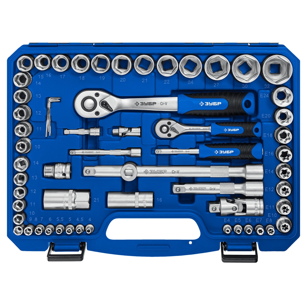 ЗУБР  А-110, 110 предм., (1/2″ + 1/4″), универсальный набор инструмента, Профессионал (27635-H110) 27635-H110_z01