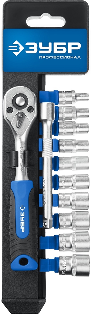 ЗУБР  ТР-12М, 12 предм., (1/4″), набор торцовых, Профессионал (27645-H12) 27645-H12_z01
