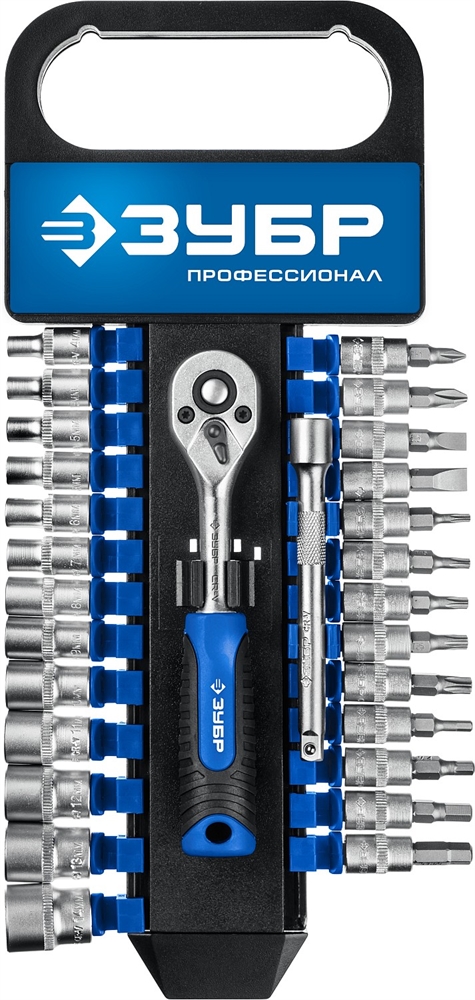 ЗУБР  ТР-28, 28 предм., (1/4″), набор торцовых головок, Профессионал (27645-H28) 27645-H28_z01