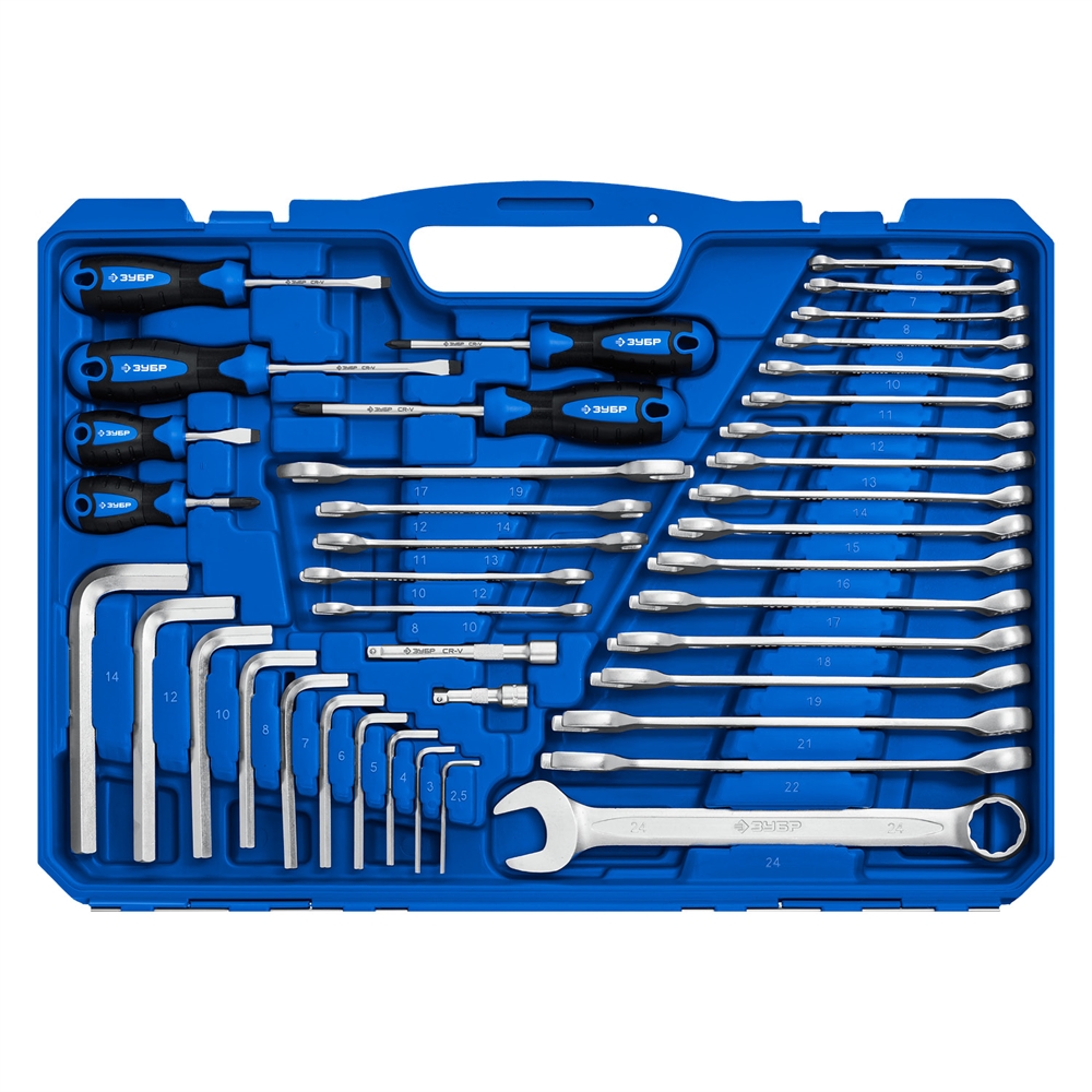 ЗУБР  Универсал-142, 142 предм., (1/2″+ 3/8″+ 1/4″), универсальный набор инструмента, Профессионал (27670-H142) 27670-H142