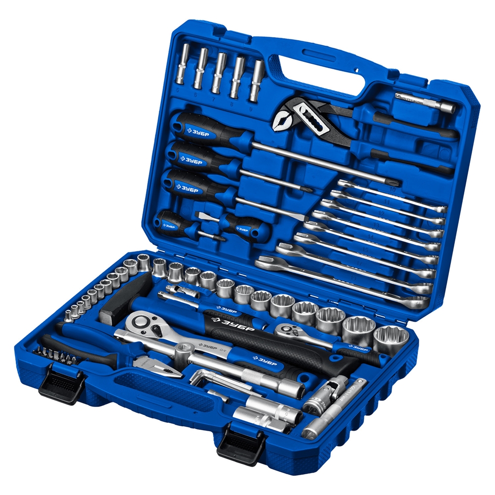 ЗУБР  Универсал-76, 76 предм., (1/2″+ 1/4″), универсальный набор инструмента, Профессионал (27670-H76) 27670-H76