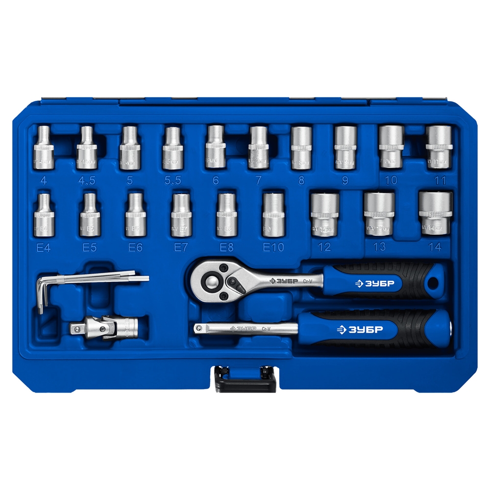 ЗУБР  А-57, 57 предм., (1/4″), универсальный набор инструмента, Профессионал (27671-H57) 27671-H57