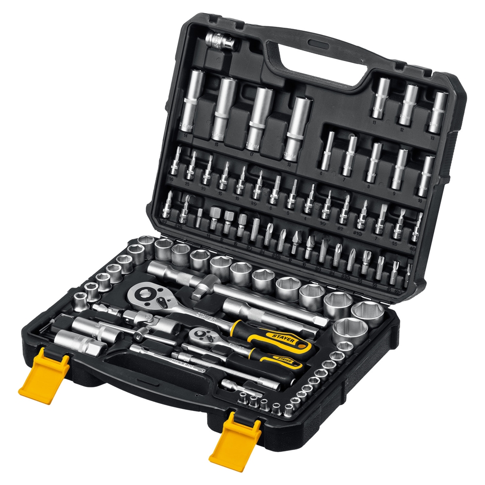 STAYER  AUTO 94, 94 предм., (1/2″+1/4″), универсальный набор инструмента, Professional (27760-H94) 27760-H94_z01
